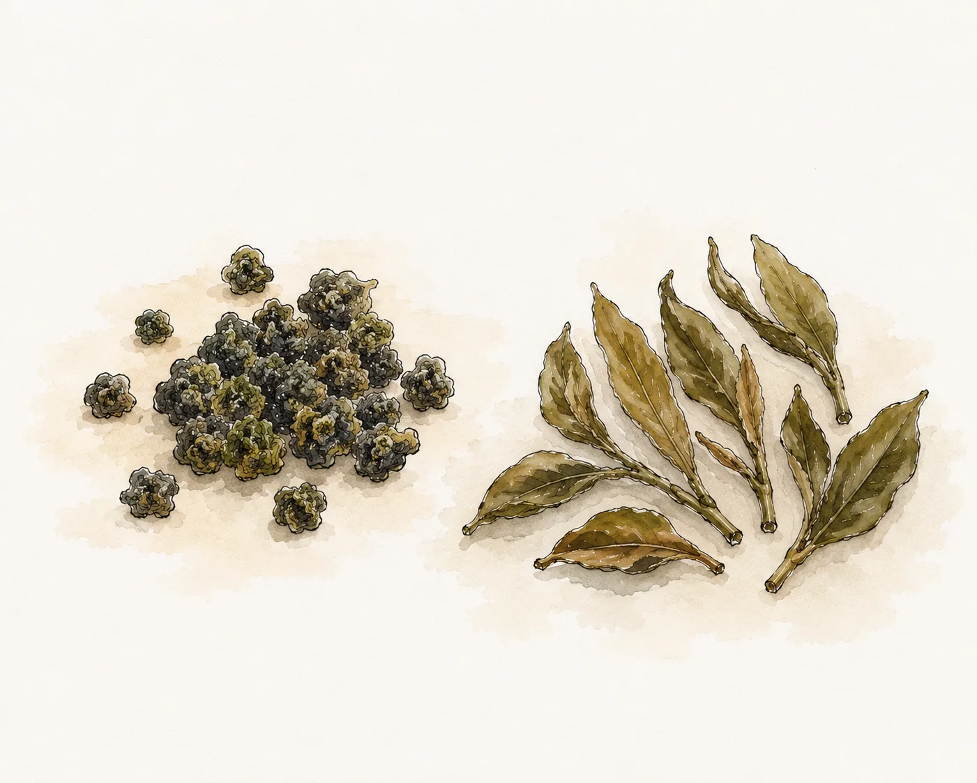 Boules d'oolong taïwanais sur fond clair, avec feuilles ouvertes après infusion sur le côté.